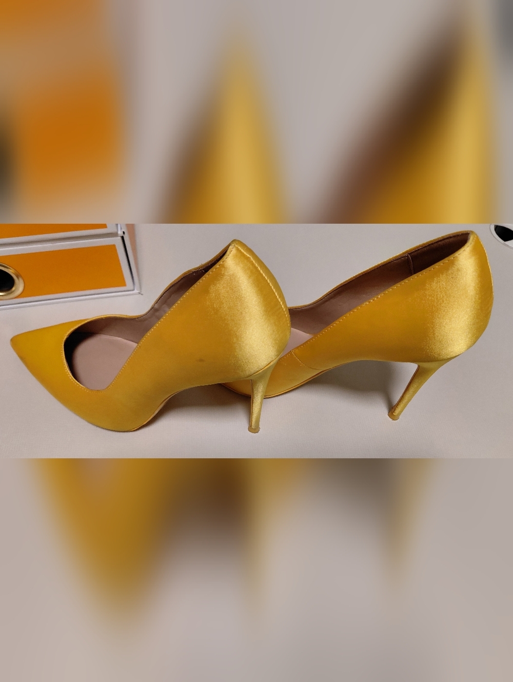 Aldo Satin Pointed-Toe Stiletto Pumps in Yellow